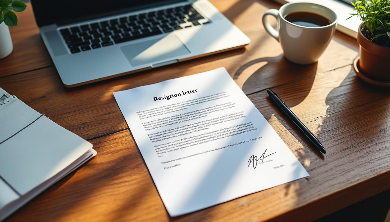 découvrez notre modèle de lettre de démission simple, accompagné d'un guide pratique pour vous aider à démissionner facilement. suivez nos conseils pour rédiger une lettre claire et professionnelle qui respecte les étapes nécessaires à une démission réussie.