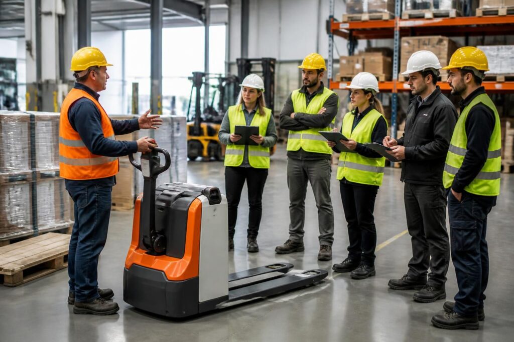 découvrez les obligations légales pour les employeurs en entreprise concernant la formation obligatoire à la conduite de transpalette électrique. assurez la sécurité et la conformité de vos équipes.