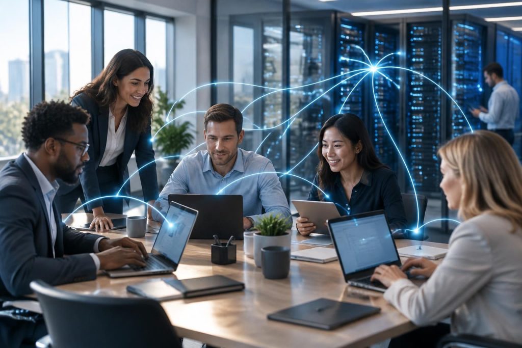 découvrez le rôle essentiel du réseau informatique en entreprise : échanges de données, collaboration, sécurité et continuité des activités.